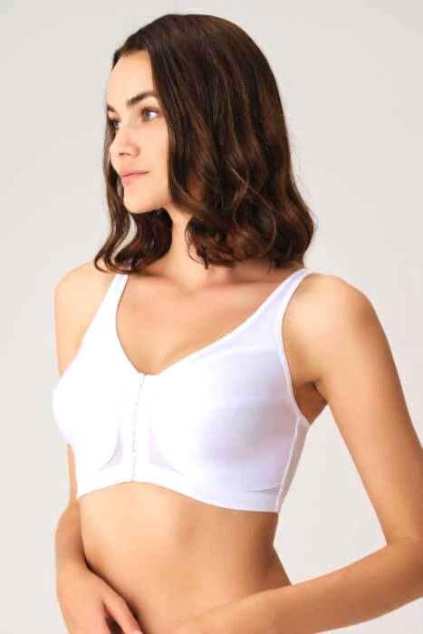 Kadın Toparlayıcı Minimizer Balensiz Desteksiz Dolgusuz Önden Açılan Sırt Destekli Medikal Sütyen (3651) Anıl - Anıl